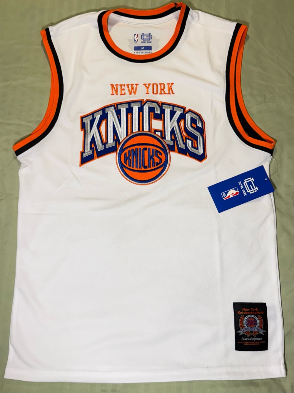 NBA New York Knicks Patch Logo Tag — White, Orange & Blue